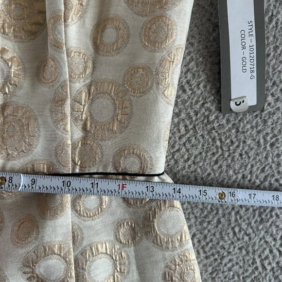 Corey Lynn Calter Mini Dress Metallic Gold Silk Top and Lining Sheath - Picture 16 of 16